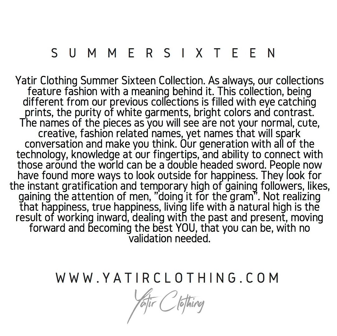 Yatir Clothing Summer Sixteen