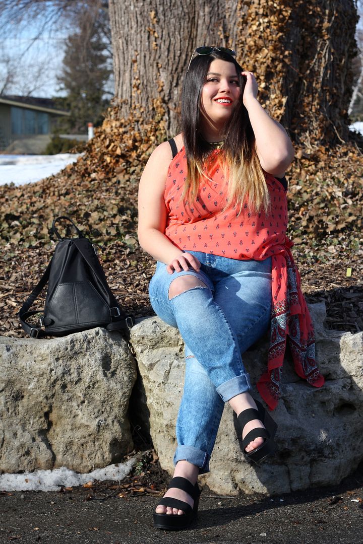 Charlotte Russe+ Plus plus size fashion canada toronto fat fashion plus size maxi tank top plus ripped jeans boho