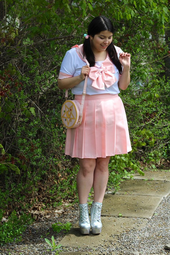 spree picky plus size sailor moon chibi moon uniform pink cosplay sailor moon bag holographic rain coat iridescent heels