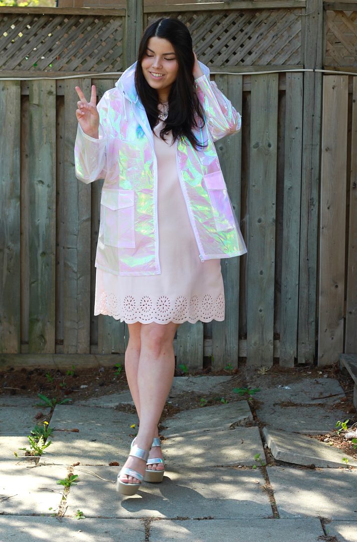 Yours Clothing Pastel Dress Holographic Coat Plus Size Missguided Jessica Ip Clothes and Shit plus size fashion