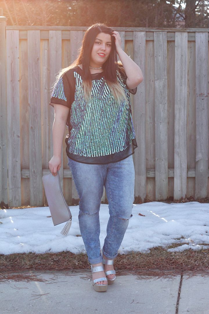 iridescence sparkly asos curve charlotte russe plus plus size fashion sequins destroyed denim shiny