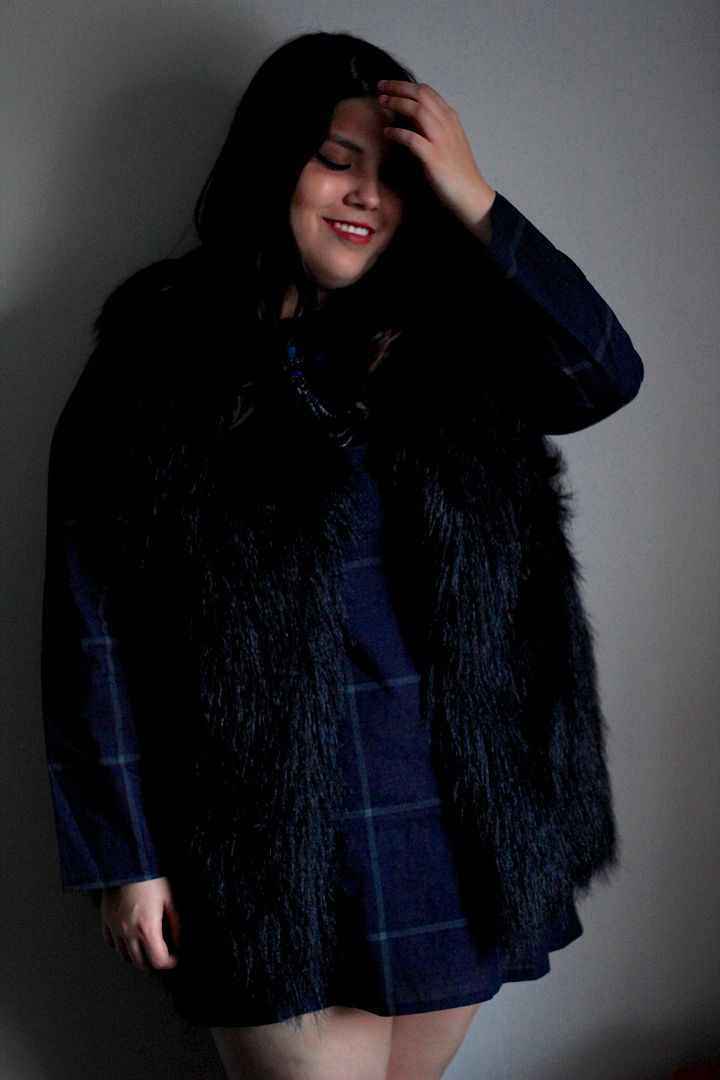 plus size fashion banggood review plaid plus size dress faux fur