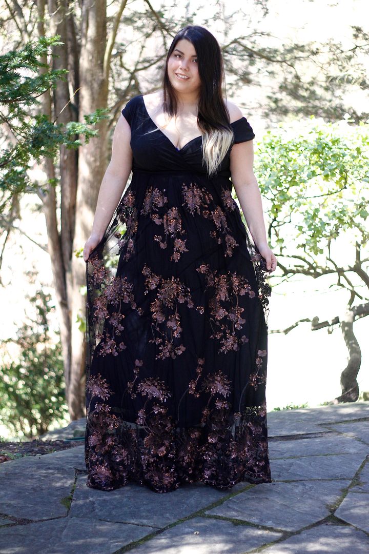 plus size fashion lakshmi gown bronze igigi fancy sequin formal plus size canada fashion blogger