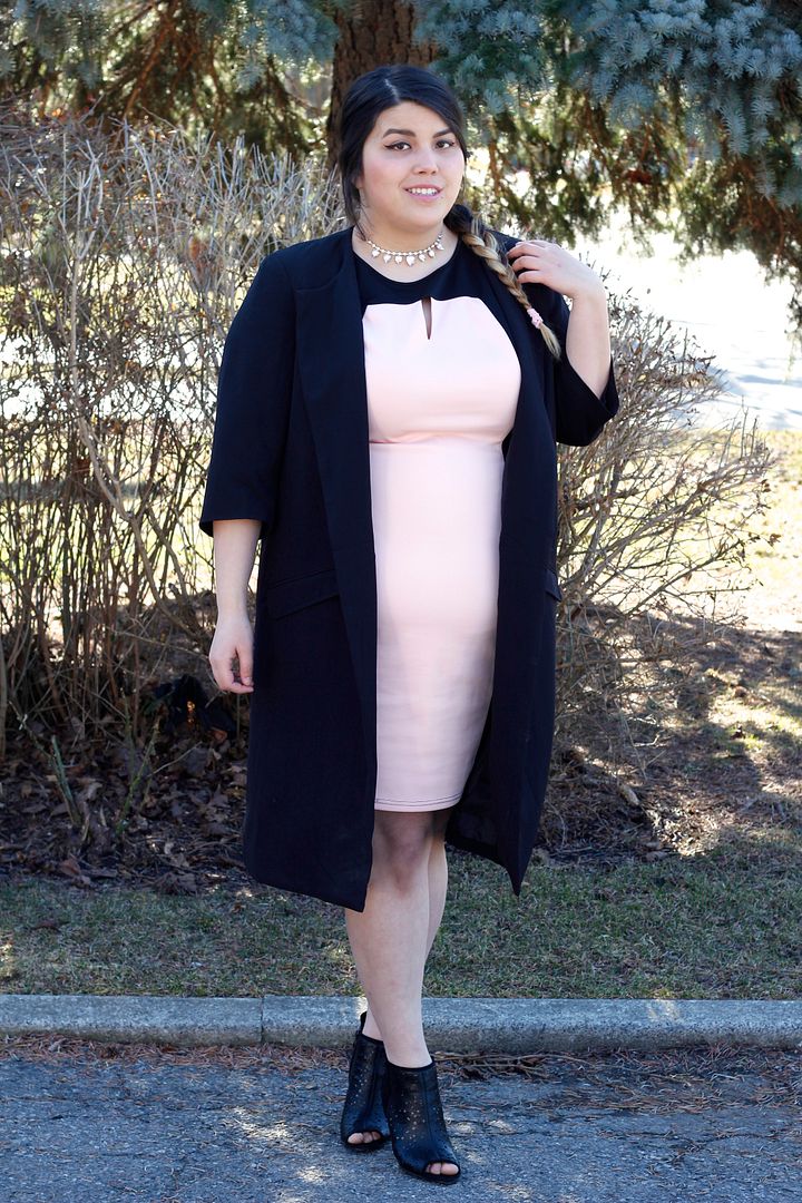 plus size color block dress fatshion plus size fashion toronto canada blogger junarose blazer plus size blogger