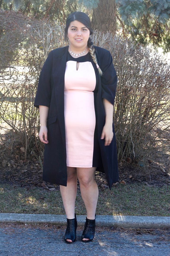 plus size color block dress fatshion plus size fashion toronto canada blogger junarose blazer plus size blogger