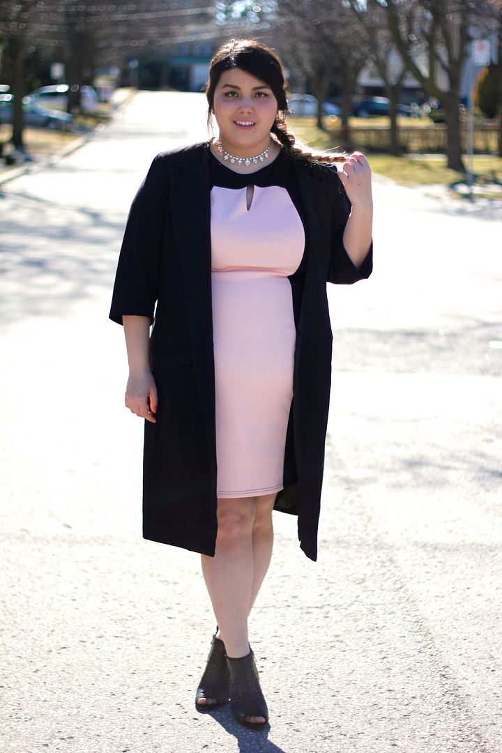 plus size color block dress fatshion plus size fashion toronto canada blogger junarose blazer plus size blogger