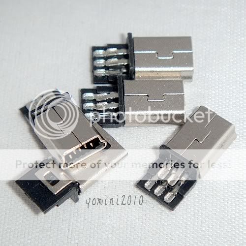 NEW Mini USB Plug Male Socket Connector 5 Pin Plastic U001  